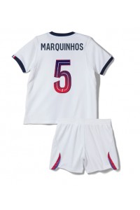 Paris Saint-Germain Marquinhos #5 Babyklær Borte Fotballdrakt til barn 2026-27 Korte ermer (+ Korte bukser)